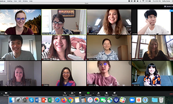 Screenshot of a Zoom meeting with GO students